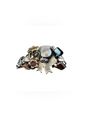 Krementz & Co. Stamped Garden Motif Brooch